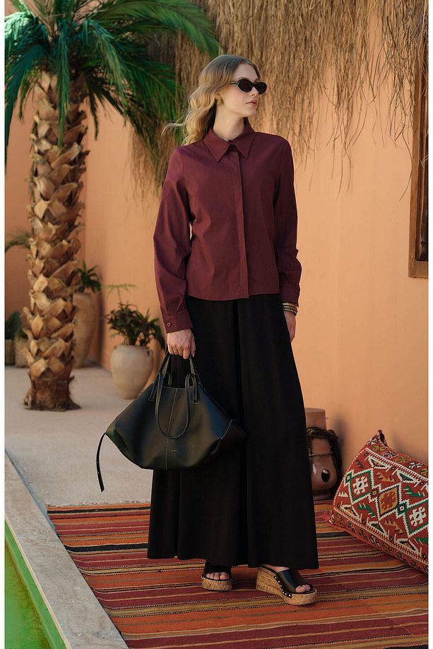 Keten Siyah Etek Pantolon - 2