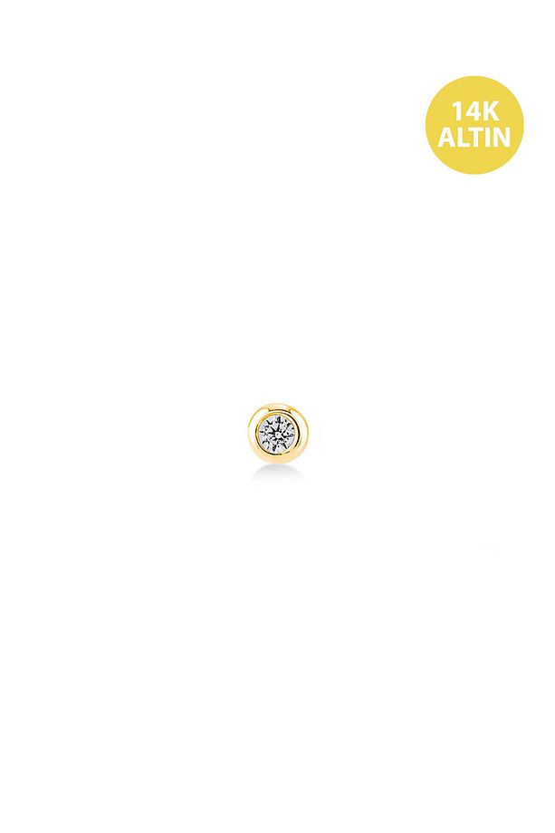 Parıltı (1,5mm Simit), 14KAltın Kıkırdak Küpe/Piercing (TEK Satılır) Bar Uzunluğu:6,5 mm - 2