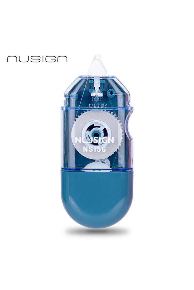 Nusign Ns156 Clear-body Correction Tape 5mm×6m, Dual Protective Caps & Ergonomic Grip, 1 Piece.