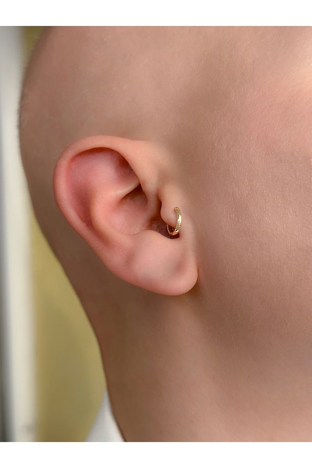 Taşsız Sade Clicker 6,5 mm (16 Gauge), 14KAltın Kıkırdak Küpe/Piercing (TEK Satılır) - 3