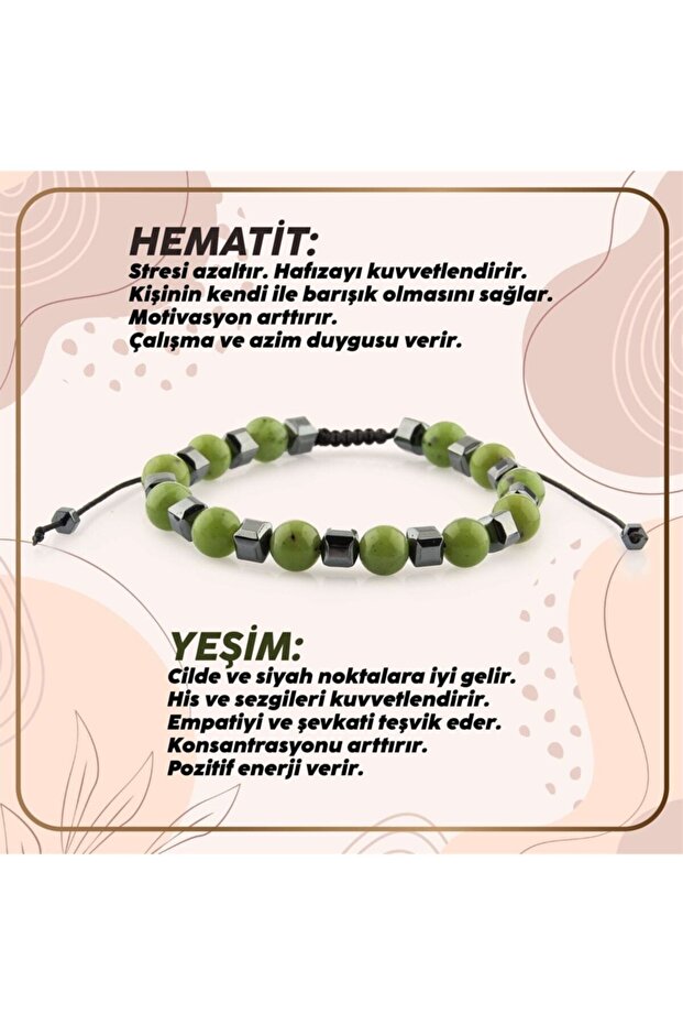Certified Jade - Hematite Natural Stone Bracelet - 6 Mm