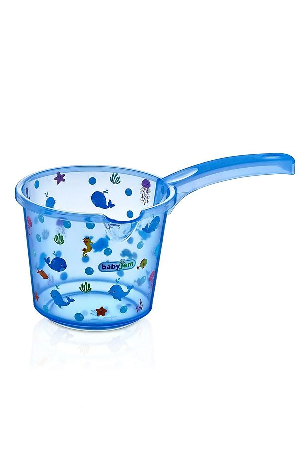 Bebek Banyo Maşrapası Şeffaf Desenli Mavi - 1
