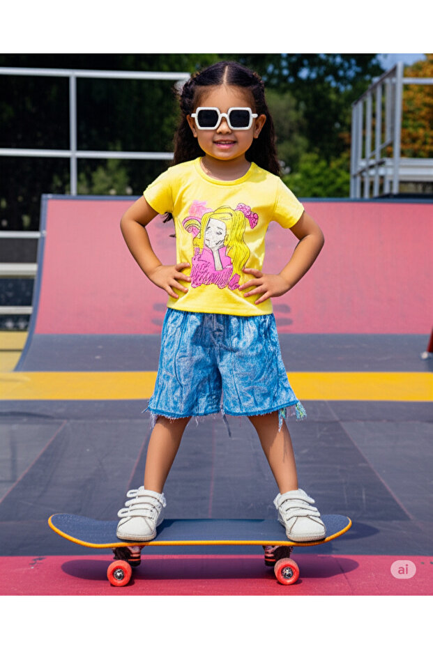 2025 Summer New Season Girl's 1 Piece Printed First Quality Combed T-Shirt