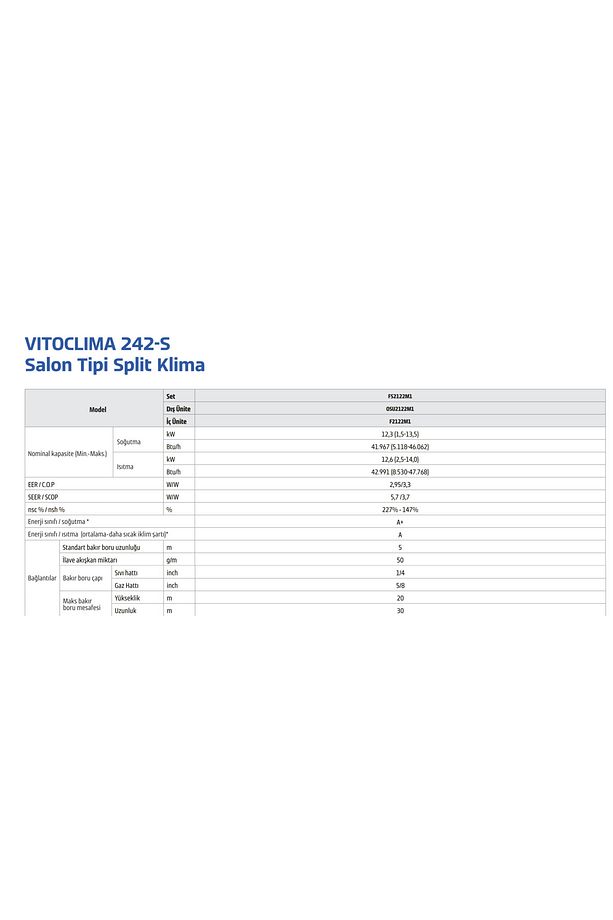 Fs2122m1 42.000 Btu Inverter Salon Tipi Klima Monofaze (220V) - (MONTAJ DAHİL) - 2