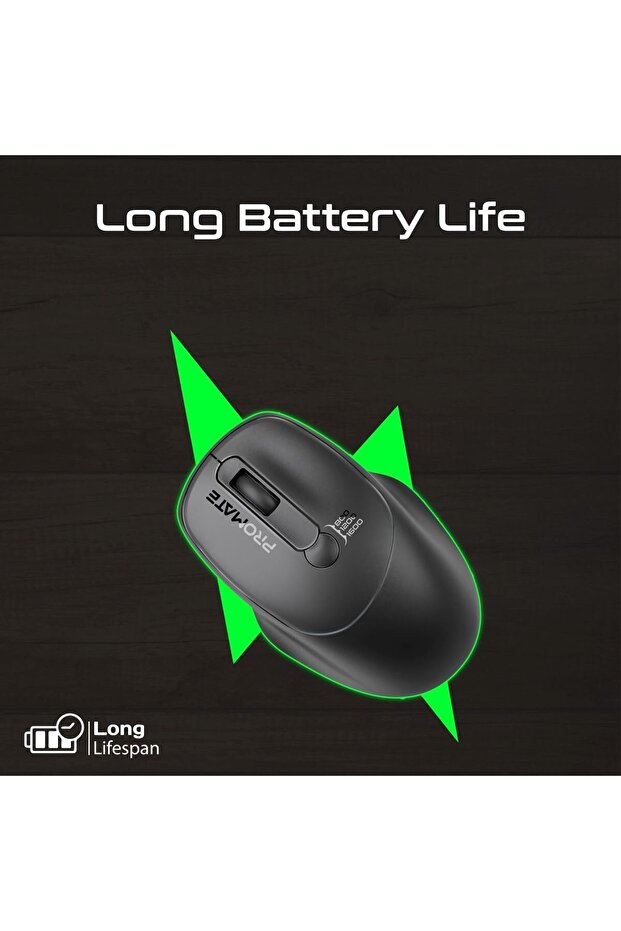 UniGlide Wireless Mouse with Adjustable DPI - Black - 7