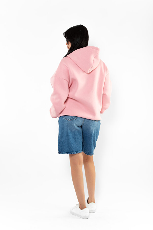 Basic Oversize Kadın Hoodie - 6