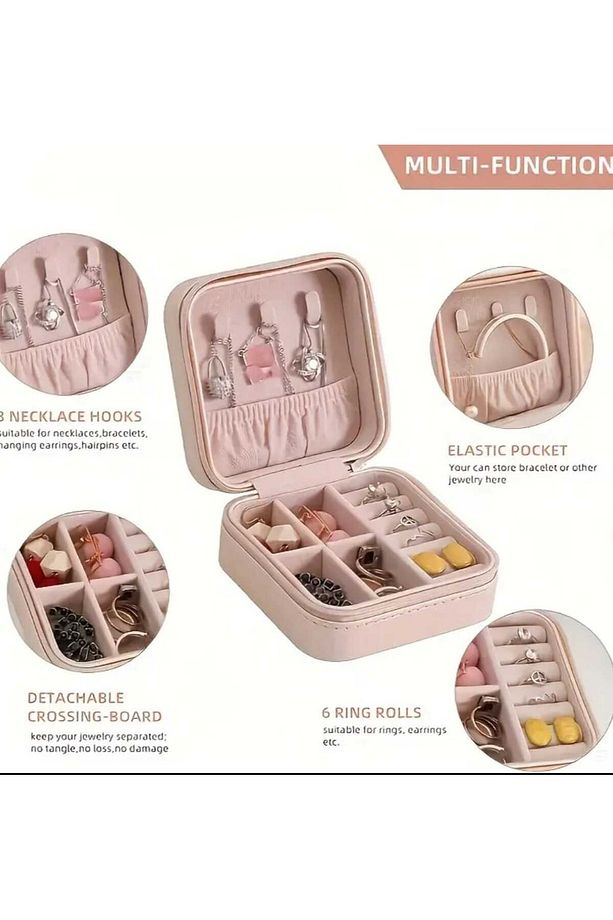 Mini Mücevher Takı Kutusu Kolye, Yüzük, Küpe Takı Çantası - 2