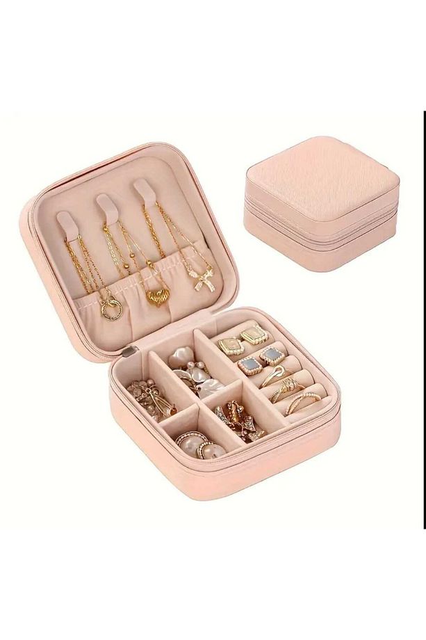 Mini Mücevher Takı Kutusu Kolye, Yüzük, Küpe Takı Çantası - 1