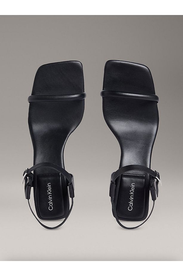 Leather Block Heel Sandals - 4