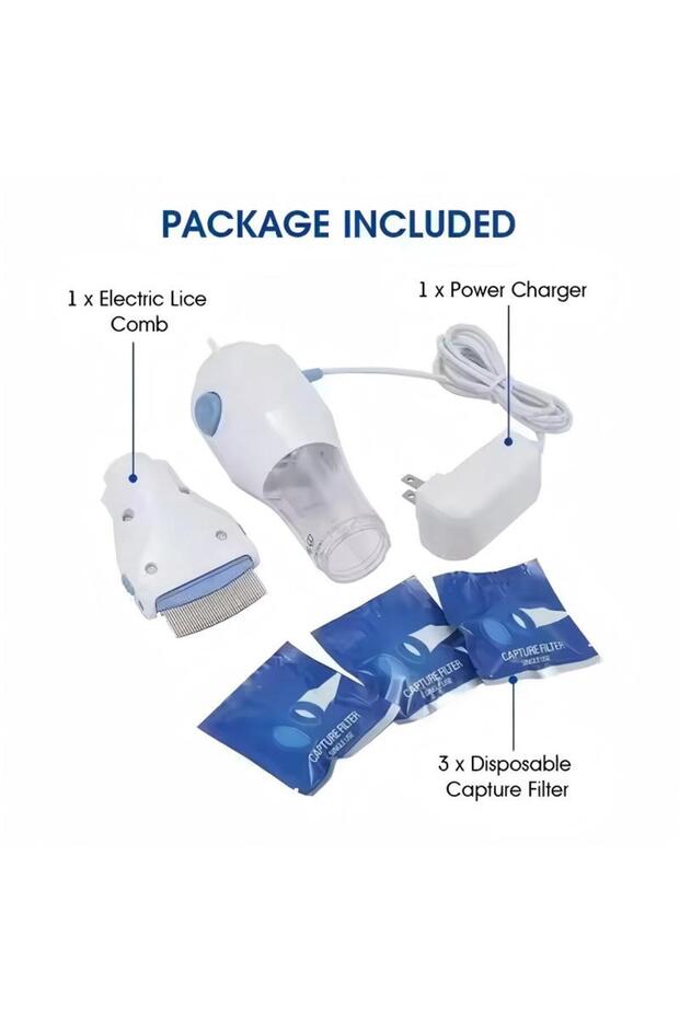 مشط كهربائي للبراغيث أبيض/أزرق - 5