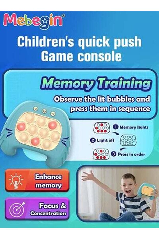 لعبة دفع الفقاعات السريعة مع 4 أوضاع لعب ممتعة، وحدة تحكم ألعاب تعليمية صغيرة محمولة باليد - 5