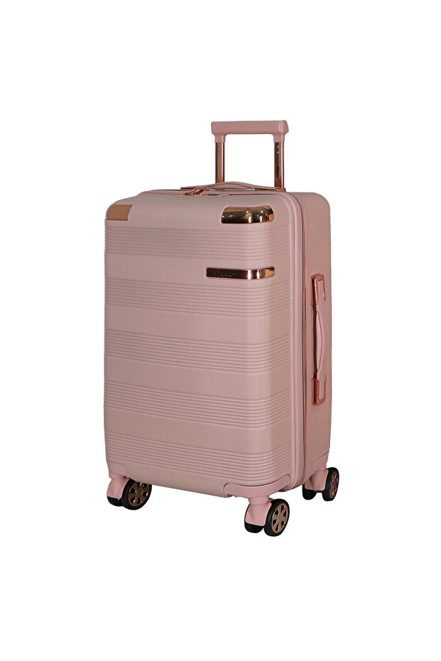 Hard Case Cabin Luggage Trolley ABS Lightweight With Built In TSA Type Lock A5125 Milk pink