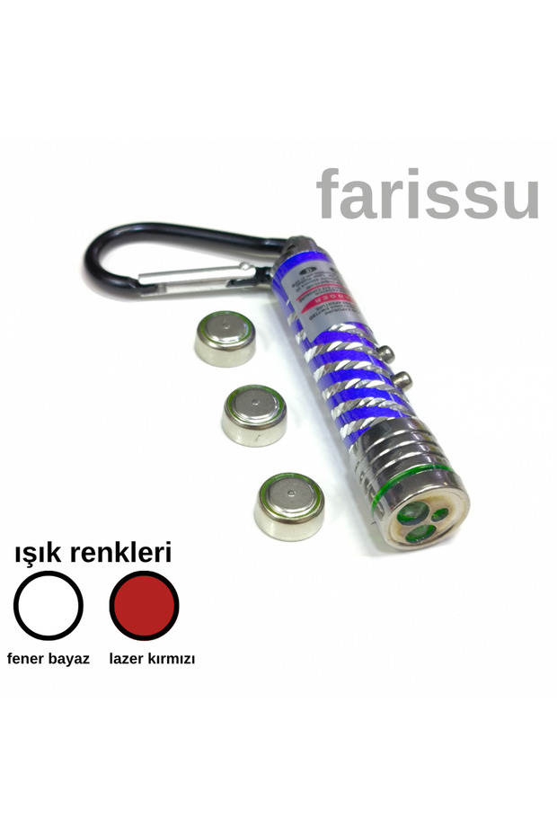 Çok Fonksiyonlu Lazer Pointer ve LED El Feneri Anahtarlık - 1