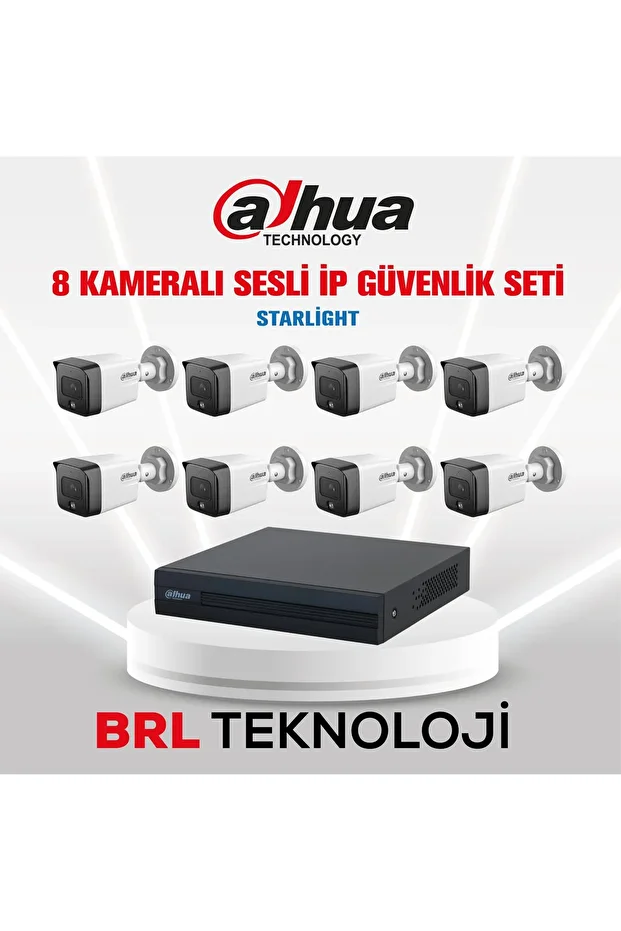 8 Kameralı 2 Mp Sesli İp Güvenlik Kamera Seti IPC-HFW1230TC1-SA - 1