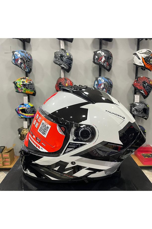Helmets Thunder 4 SV Exeo C2 Gloss Pearl Titanium Full Face Motosiklet Kaskı - 1
