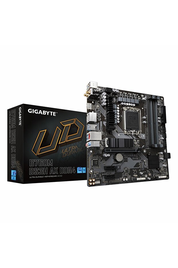 B760M DS3H AX DDR4 (5333MHz)OC M.2 HDMI/DP/USB-C PCIe 4.0 1700P mATX Anakart - 1