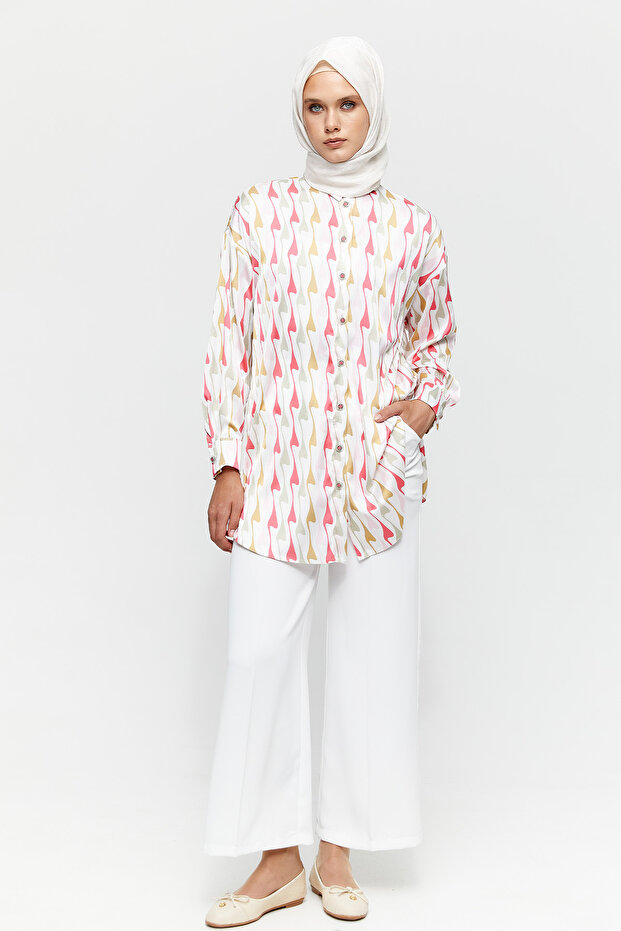 Desenli Floş Tunik - 1