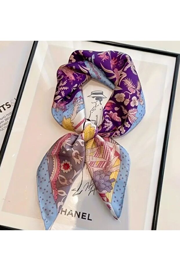 Colorful Floral, Sun Protection, Windproof, Double Side Printed, Shawl, Scarf, Scarf 70X70