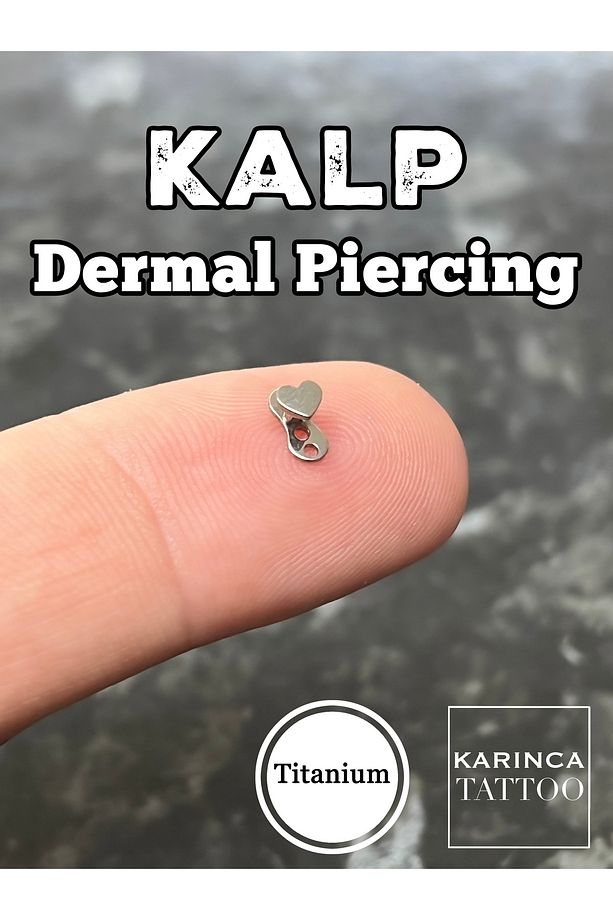 Kalp Dermal Piercing Titanyum Micro Dermal Anchor - 3