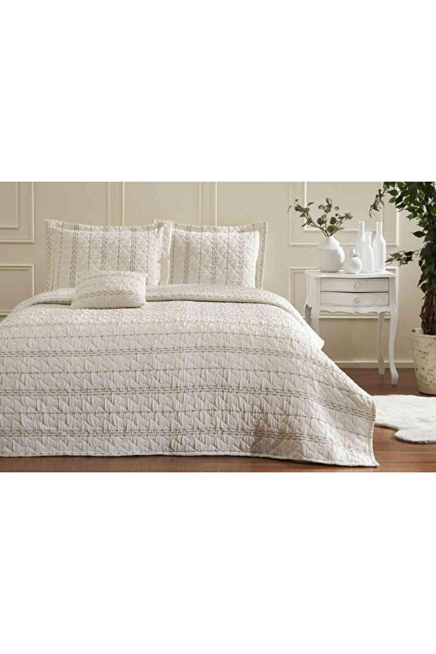 Yatak Örtüsü Raın Krem Tek Kişilik - 1