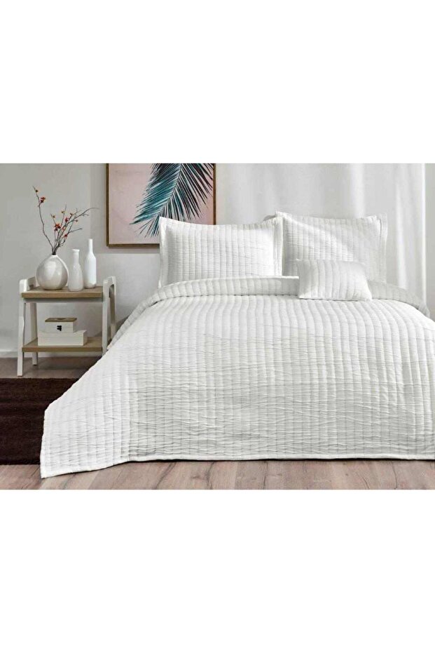 غطاء سرير ماكيوت كريمي لسرير فردي - 1