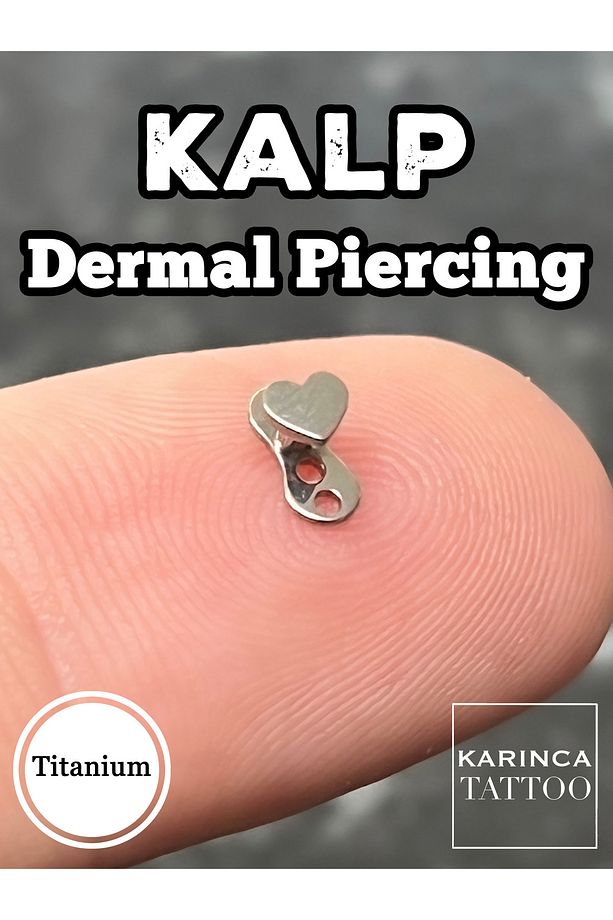 Kalp Dermal Piercing Titanyum Micro Dermal Anchor - 2