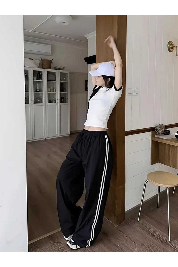 Oversize Ayarlanabilir Paça Lastikli Baggy Eşofman Altı - 1