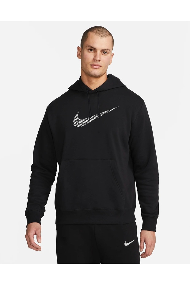 Siyah sweatshirt unisex sweatshirt oversize - 1