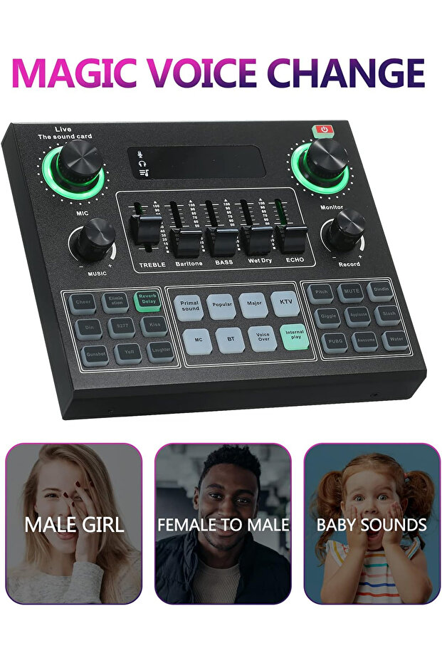 V9 Live Sound Card Audio Mixer I6970-A Black - 6