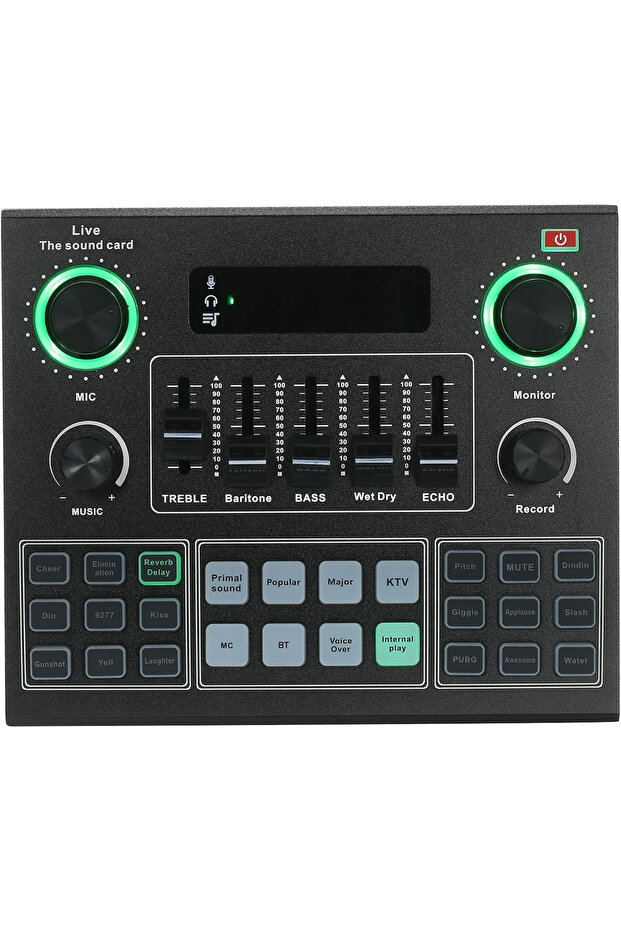 V9 Live Sound Card Audio Mixer I6970-A Black - 3