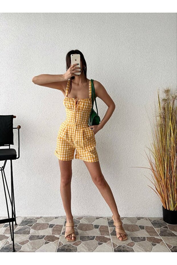 Turuncu Double Paça Şort - 1