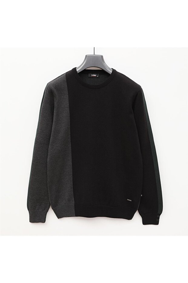 Men's Knitwear Long Sleeve Slim Sweater - 189057 - Black