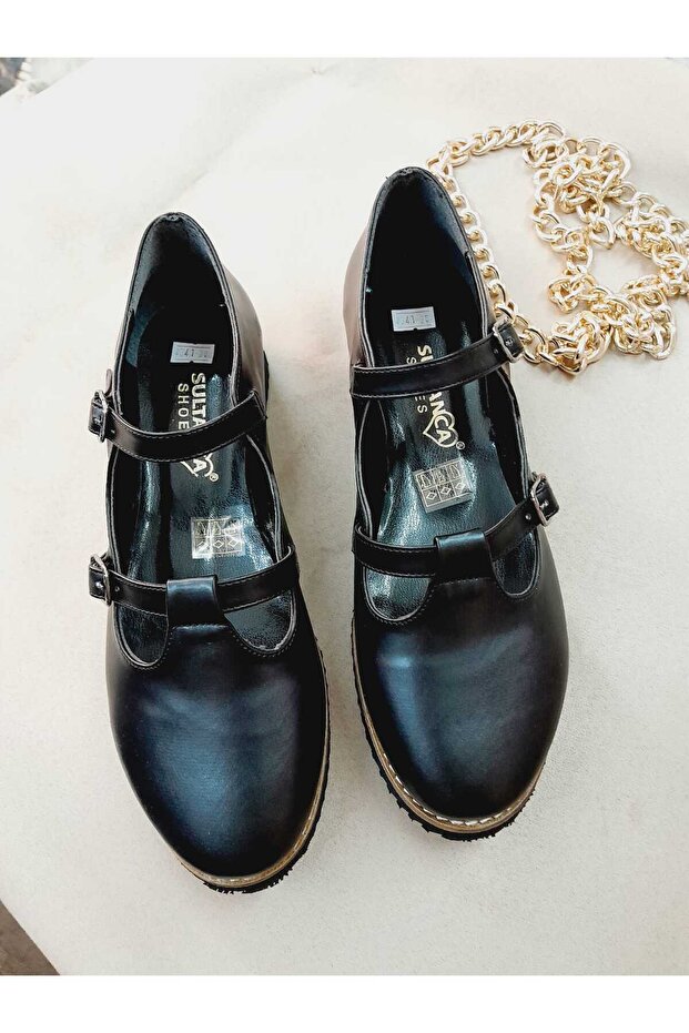 Large and Small Size Double Strap Women's Shoes
