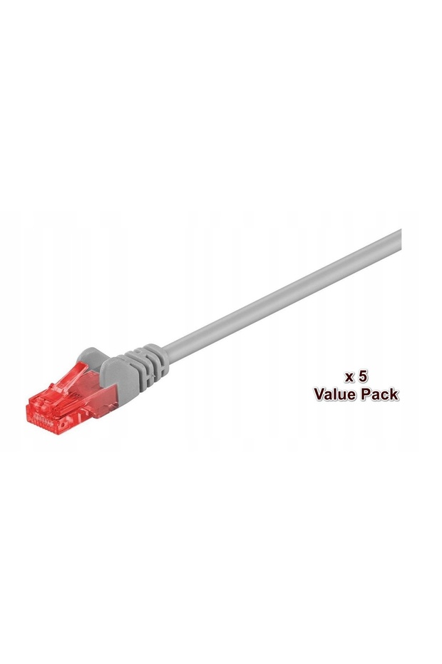 Cablu U/UTP CAT6 15M GRI, pachet de 5