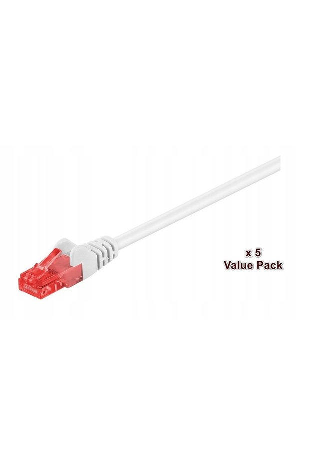 Cablu U/UTP CAT6 15M Alb, pachet de 5