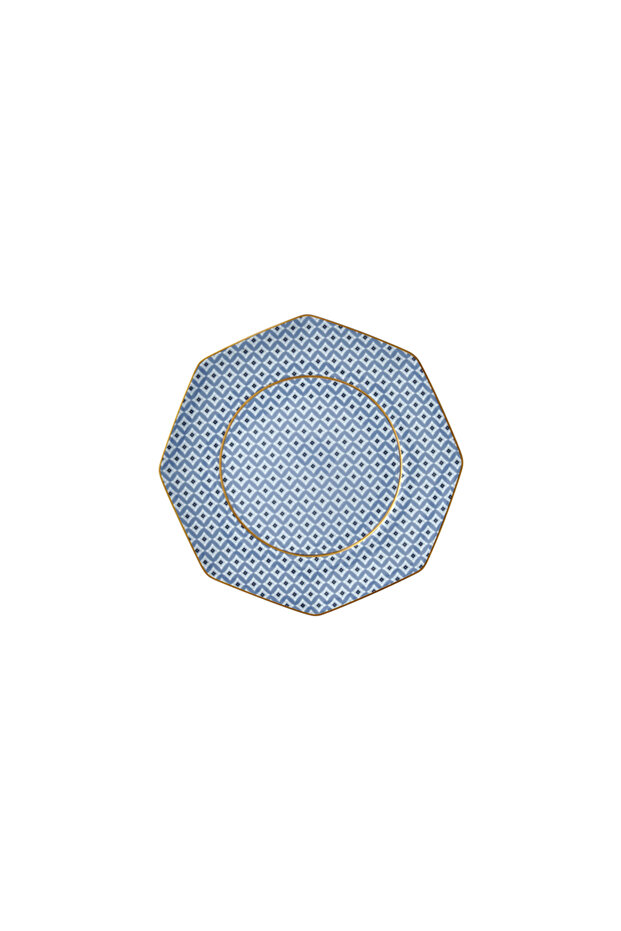 Regency Damask Mavi Tekli Ekmek Tabağı 17cm - 1