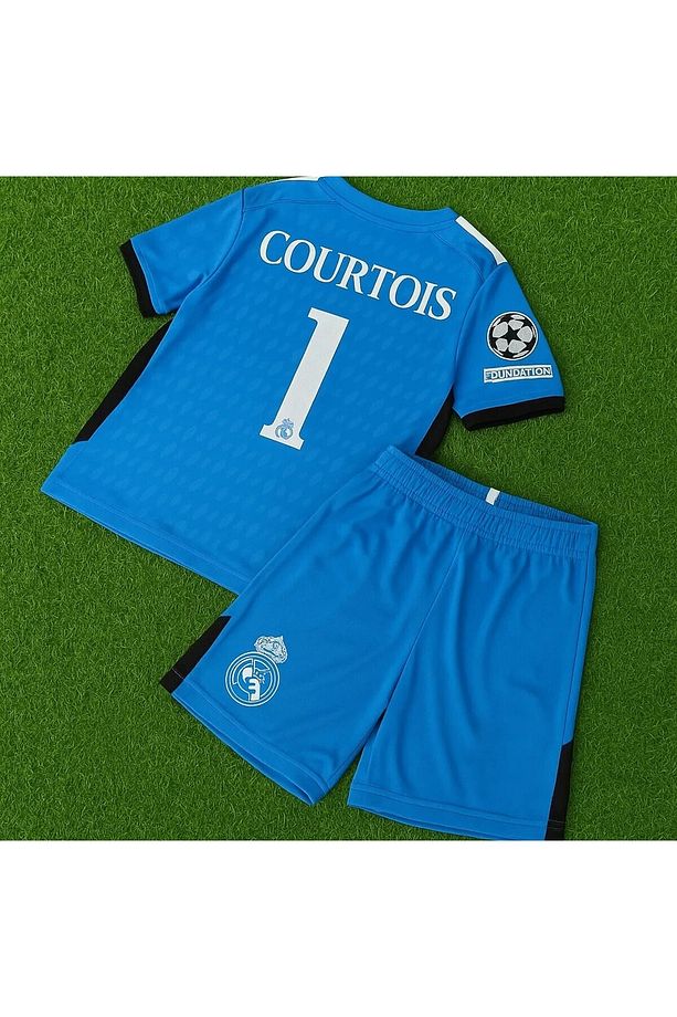 Real Madrid 2022/23 Sezonu Thibaut Courtois Kaleci Çocuk Forması - 1