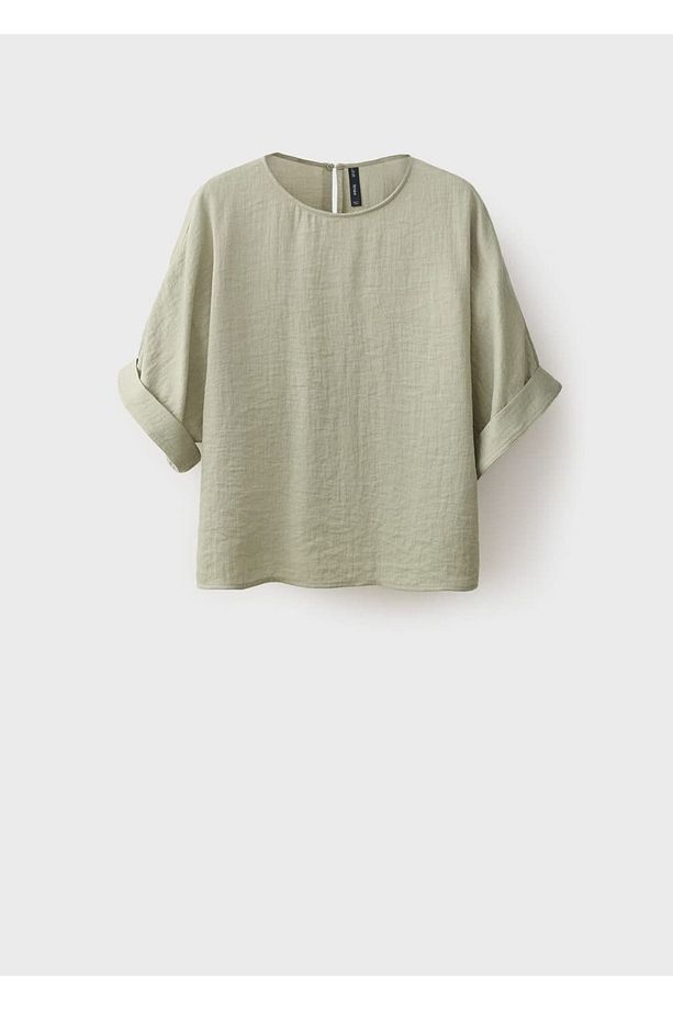 Oversize, Kıvrık Kollu Bluz - 3