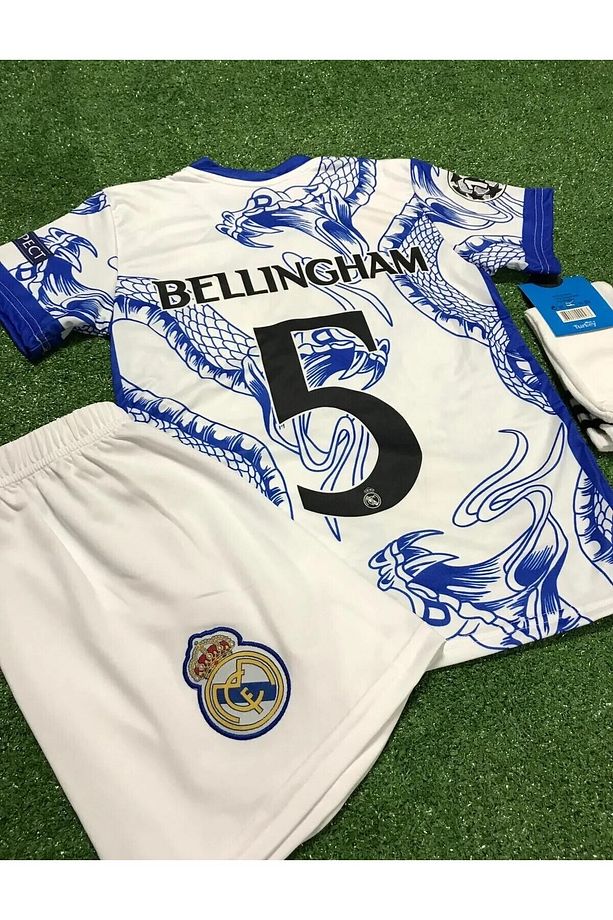 R.e.a.l M.a.d.r.i.d 2023/24 Yeni Sezon Jude Bellingham Yılan Desenli Özel Çocuk Forması 4'lü Set - 3