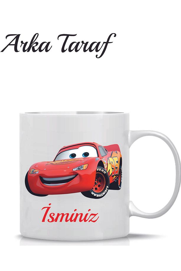 Şimşek McQueen Temalı Kişiye Özel Kupa Bardak - 2