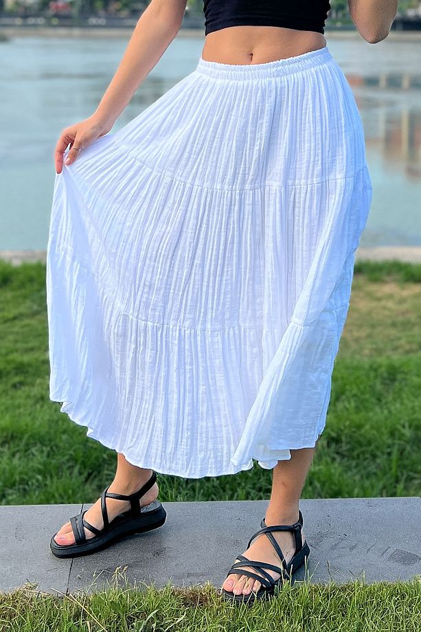 Şile Bezi Yazlık Etek Astarlı %100 Pamuklu 85 cm - 1