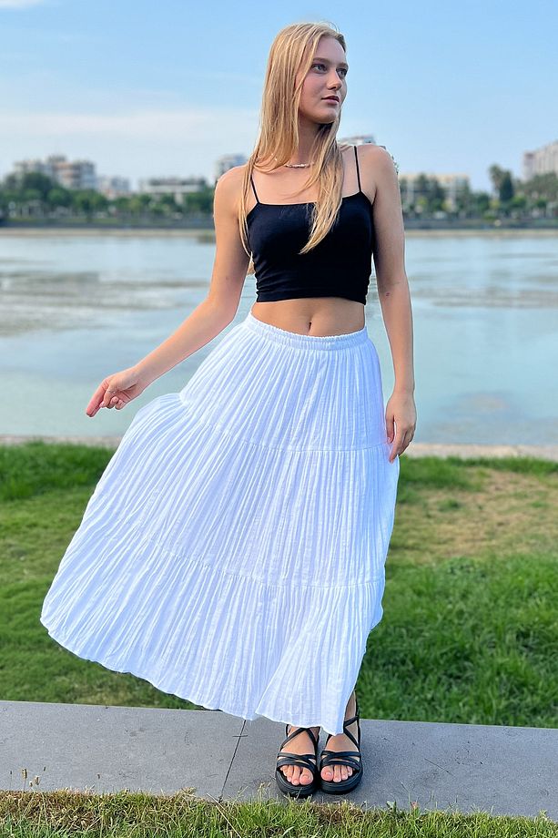 Şile Bezi Yazlık Etek Astarlı %100 Pamuklu 85 cm - 3