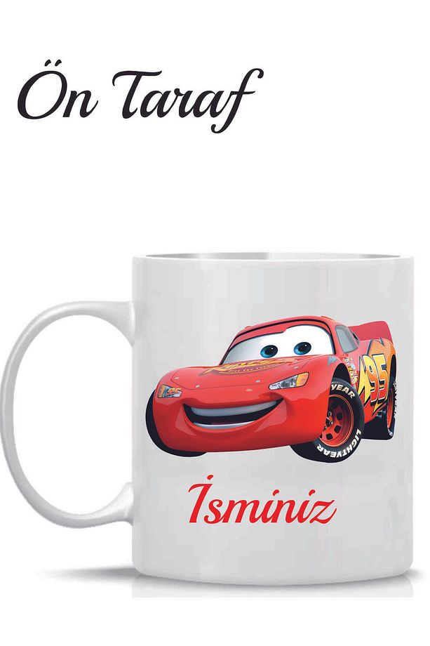Şimşek McQueen Temalı Kişiye Özel Kupa Bardak - 1