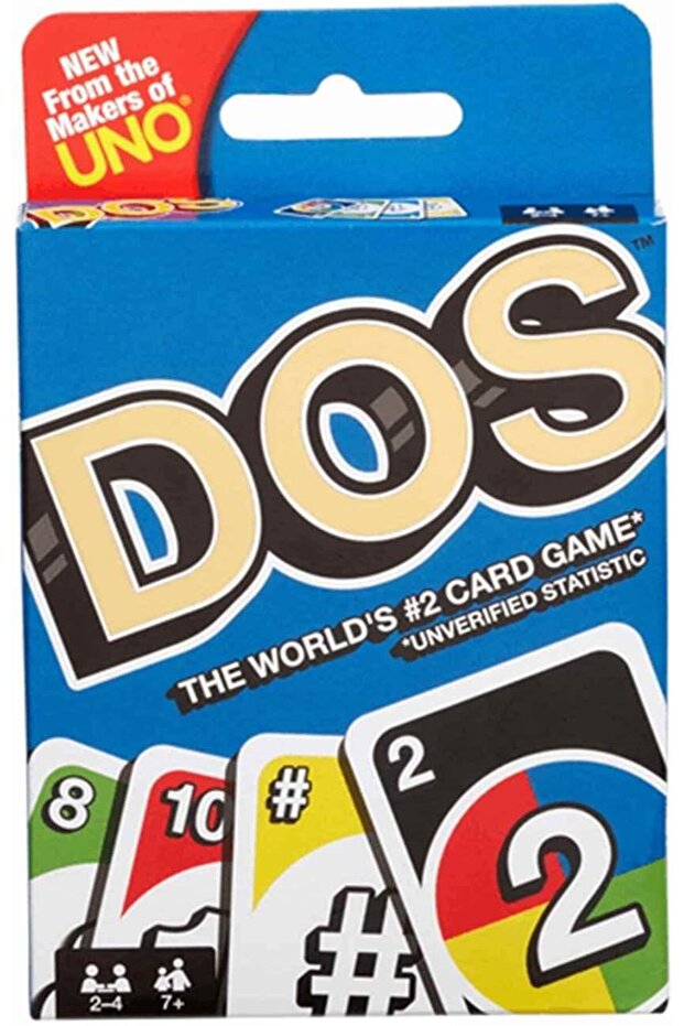 DOS, Uno Card Game, Mattel Games, Family card game, FRM36 Age 7+