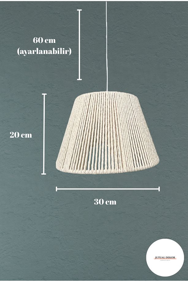 Modern Bohem Makrome Avize – Huni Model El Yapımı Tasarım Doğal Aydınlatma JD200 - 4