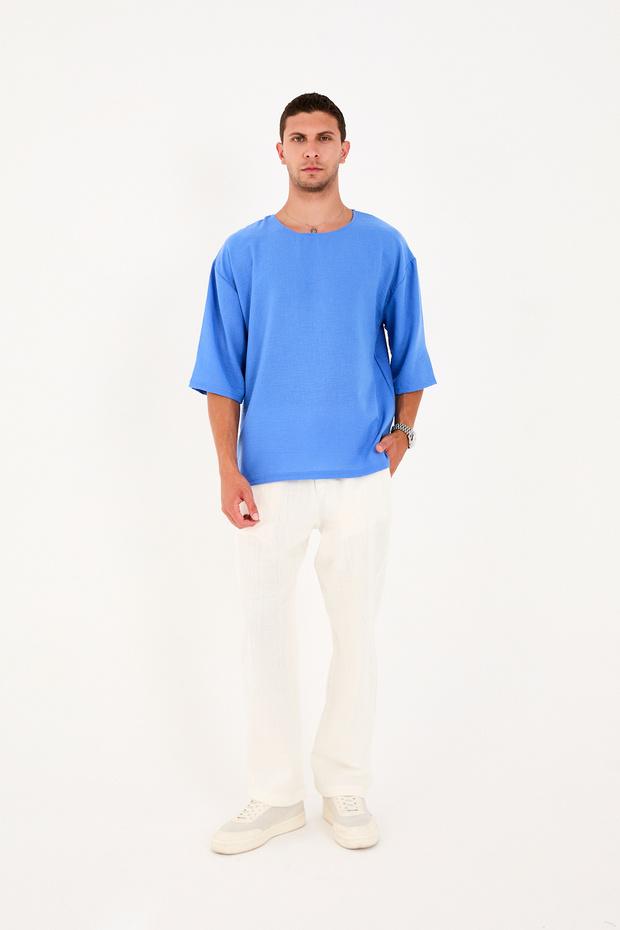 Erkek Fakir Kol Oversize T-shirt - 5