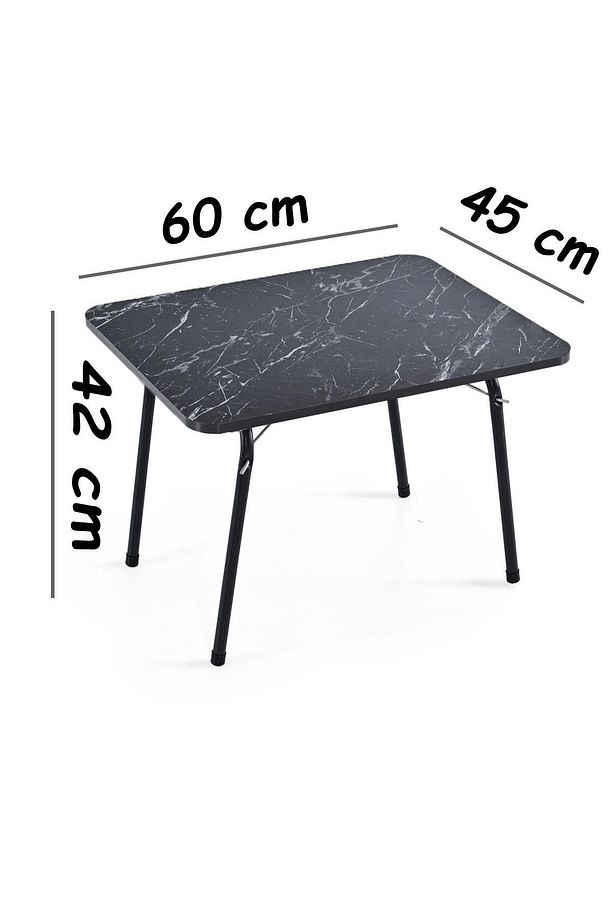 45x60 Katlanır Masa + 2 Adet Kamp Sandalyesi, Çift dikişli 120 kg kapasiteli-2KIR-MER - 3