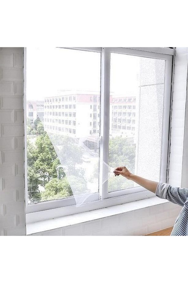 Büro Ev Ofis Yazlık için Çift Kanat Cam Pencere Kapı Sinekliği - 1