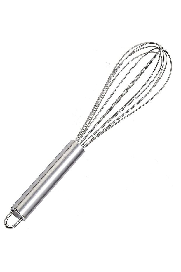 Silver Stainless Steel Egg Beater Cooking Baking Mixing Manual Egg Whisk
