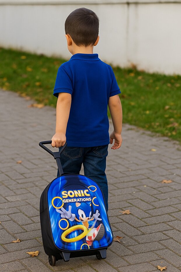 حقيبة ظهر رياض الأطفال للرجال من سونيك مع ممسحة - 1